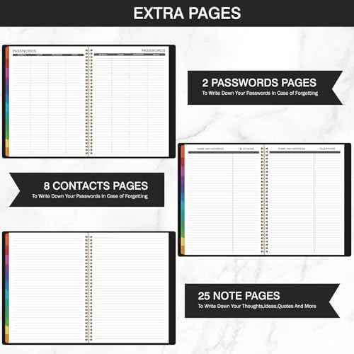 Artfan 2026 Monthly Planner - 2026 Planner, Jan. 2026 - Dec. 2026, 2026 Calendar Monthly Planner, 12-Month with Colorful Tabs, 8.86" x 11.4", Saffiano Leather, Black Leather