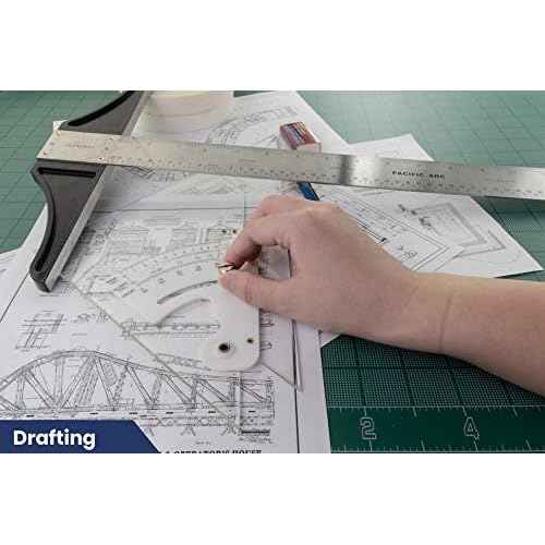 Pacific Arc Professional Adjustable Triangle Clear With Inking Edge 10"