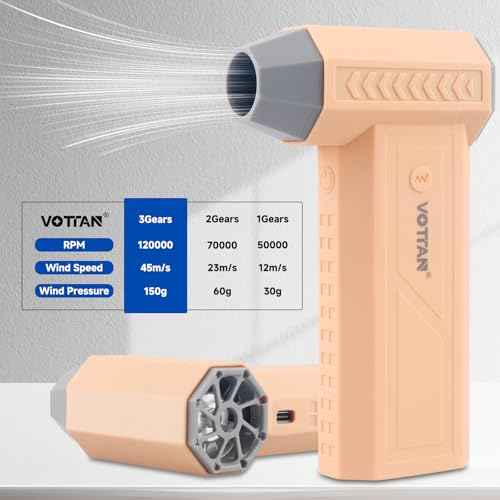 120,000 RPM Electric Air Duster, 3-Gear Adjustable Powerful Electric Air Blower 4000mAh Cordless Compressed Air Duster for PC Clean