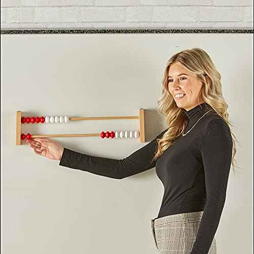 hand2mind 20-Bead Giant Magentic Rekenrek Demonstration Abacus, Colored Abacus for Math, Wooden Counting Math Manipulatives, Bead Counters for Math, Learn Counting and Numbers (Set of 1)