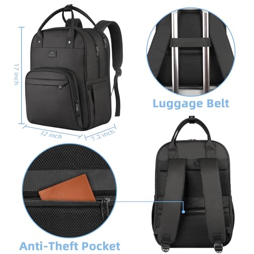 MATEIN Nurse Backpack, Waterproof Padded Medical Nursing Laptop Backpacks for Women, Home Health Clinical Tote Bag with Removable Organizer for College Work Travel, Nurses Gifts