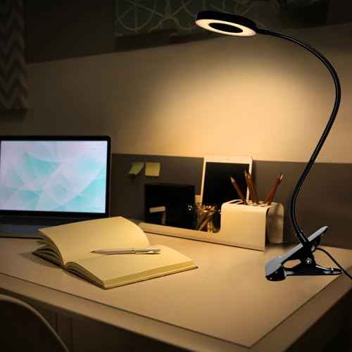 4 Pcs Clip on Light 48 LEDs USB Ring Light with 3 Color Modes and 10 Brightness Dimmable, Eye Protection, 360 Flexible Neck for Desk, Headboard, Reading