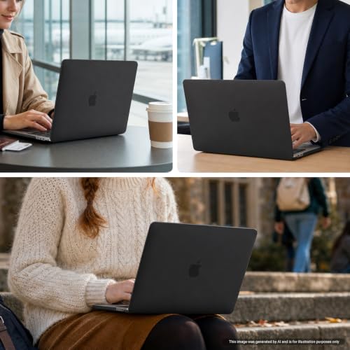 MOSISO Black Compatible with MacBook Pro 13 Inch Case M2 M1 2016-2026