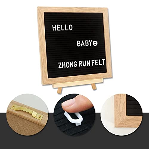 Black Felt Changeable Letter Board 10x10 Inch with 340 Letters & Stand
