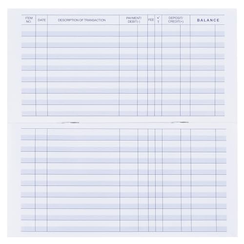 Casmonal 20 Pack Checkbook Register - Transaction Ledger for Personal & Small Business, Compact & Sturdy, Mainstream Register