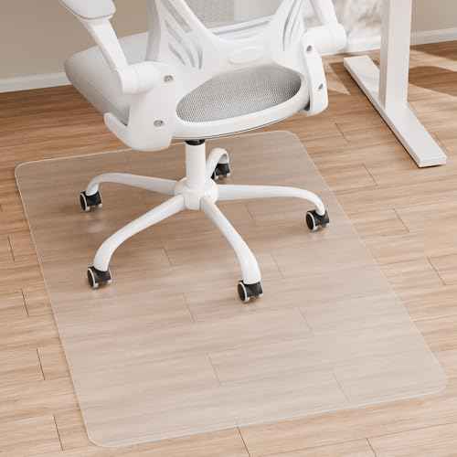 Office Chair Mat for Hardwood Floor, 48" x 30" Clear Computer/Desk Chair Mat for Hard Floor, Thicker, Easy Glide, Non-Slip, Protects Hard Surfaces from Scratches, Ideal for Home or Office