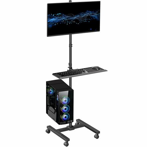 VIVO Mobile Computer Cart with Monitor Mount for 17–32 in Screens