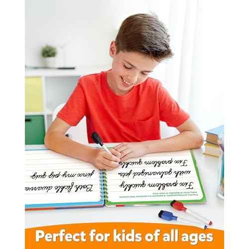 Coogam Magic Practice Copybook for Kids Age 3-12, Dry-Erase Writing Practice Book - Cursive Handwriting Aid With Alphabet Nmubers Words Sentences for Children and Beginners