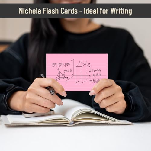 Nichela 3x5 Inch Multi-Color 300 Count Ruled Index Cards for Study Office and Home