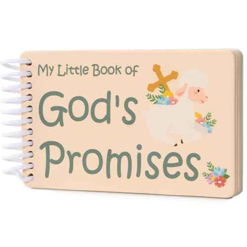 God's Promises Book 5¡¿3¡¿0.5 in - Baptism Gifts Idea for Boys Girls Baby Kid Godson Goddaughter from Godmother, First Birthday Gift Christian Baby Books First Bible Grandson Granddaughter Baby Shower