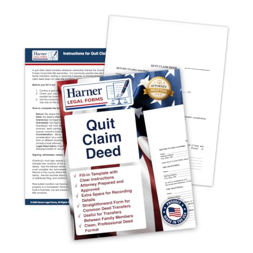 Quit Claim Deed Form with Instructions – Fill-in-the-Blank Real Estate Transfer Template