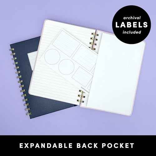 PAPERAGE Lined Spiral Journal Notebook, (Black), 160 Pages, Hardcover Journal for Women & Men, Medium 5.5 in x 8 in - 100 GSM, Thick Paper, Spiral Notebook for Work, School & Journaling