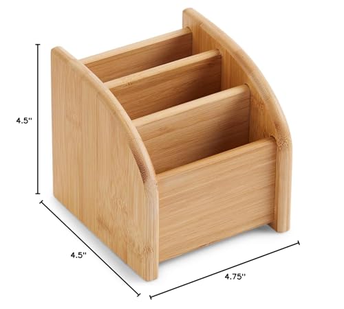 Bookaholic Desk Organizer 3 Tier Bamboo Mini Desk Storage for Office Supplies, Toiletries, Crafts, Great for Desk, Vanity, Tabletop in Home or Office Makeup Organizer