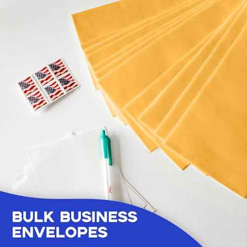6x9 Manilla Envelopes Self Seal 250 PCS, Goefun Small Brown Kraft Catalog Envelopes 6x9 for Mailing - 100GSM Paper