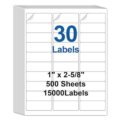 Return Address Label Stickers - 15000 Labels 30-up 1" x 2-5/8" Mailing Labels for Laser/Inkjet Printers