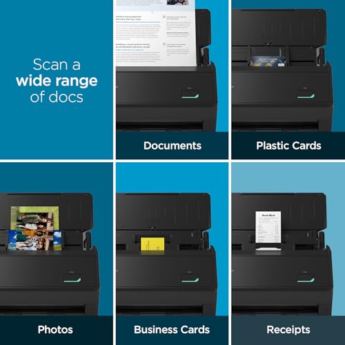 NEW ScanSnap iX2400 High-Speed Color Document Scanner with One-Touch Button, Black