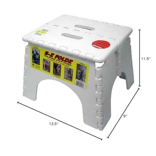 B&R Plastics 101-6 EZ 9-Inch Foldz Step Stool, White