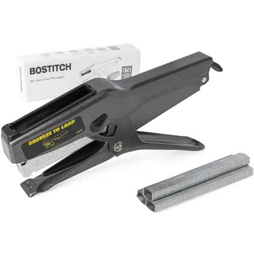 Bostitch Office B8 Plier Heavy Duty Stapler with 1250 1/4" Staples - Full Strip Metal Bostitch Stapler for Cardboard, Paper and Fabric (45 Sheet Capacity)