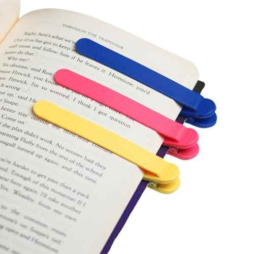3pcs Silicone Automatic Bookmarks, Book Lovers Gifts for Reading Women, Men, Kids, Readers, Unique Cute Book Page Holder Accessories, Stay in Place and Follow as You Read