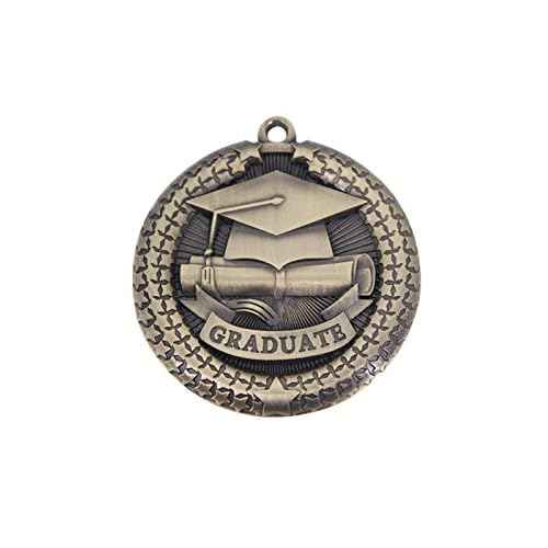 GraduationMall Graduation Medallion, Graduation Award Medal with Neck Ribbon, Copper (Zinc Alloy)