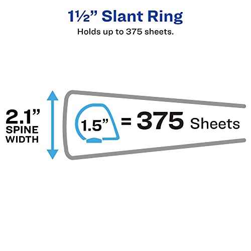 Avery Heavy-Duty View 3 Ring Binder, 1.5" One Touch Slant Rings, Holds 8.5" x 11" Paper, 1 Black Binder (05400)