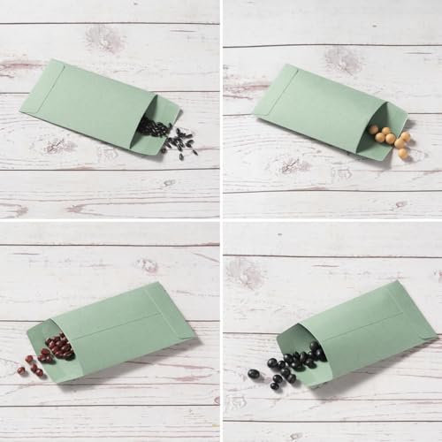 Homtable 2.25x3.5 Inch Sage Green Self-Adhesive Coin Envelopes - Pack of 100
