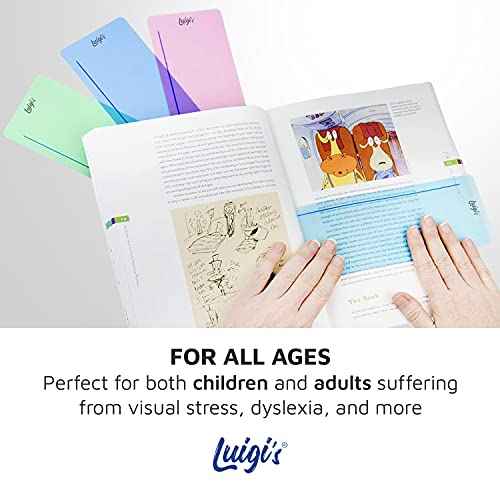 Luigi's SB Education 10 x Dyslexia Reading Tools for kids with Coloured Overlays | Guided reading strips for Dyslexia, Irlen Syndrome, ADHD and Visual Stress | Perfect Reading Trackers for kids