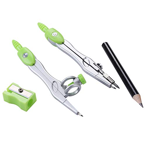 Green Vobou Math Geometry Set 10 Pcs with Compass, Ruler & Protractor for Students and Teachers