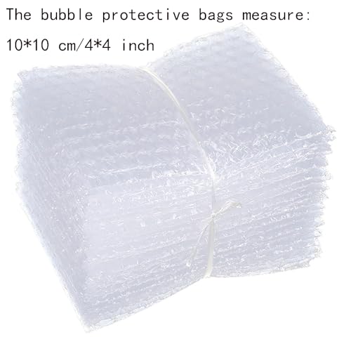 100 Pcs 4x4 Inch Bubble Pouch Wraps - Clear Shipping Cushion Bags for Fragile Items