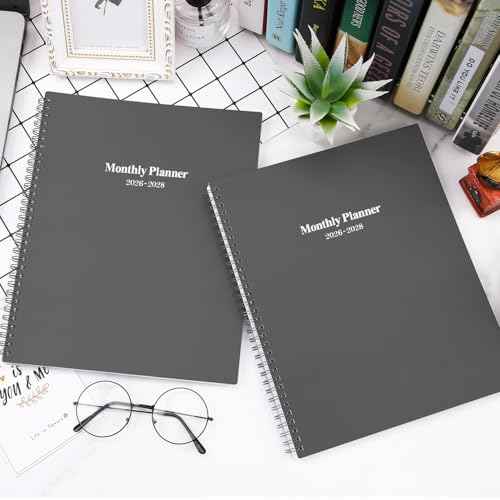2026-2028 Monthly Planner/Calendar - January 2026 - December 2028, 3 Year Months Planner 2026-2028, 9'' x 11'', 36 Monthly Tabs, 2-Side Pocket, Gray