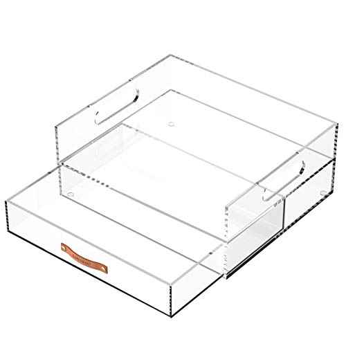 Acrylic Desk Organizer Drawer + Inbox with Letter Tray 12.6¡± x 10.6¡± x 5¡±, A4 Size, Clear