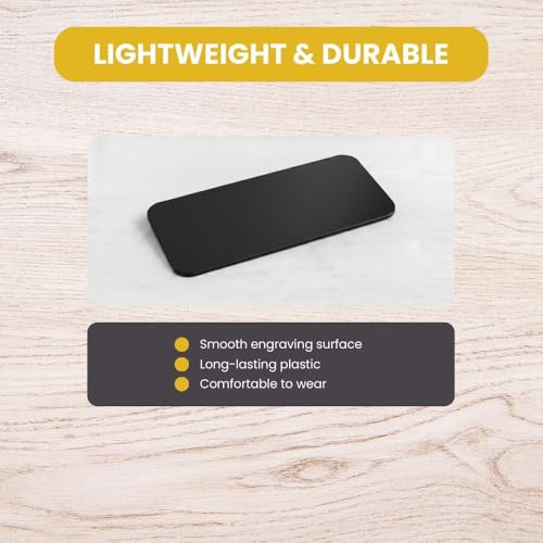 Name Tag/Badge Blanks 1" x 3" Black with Magnetic Backing - 10 Pack, Unassembled