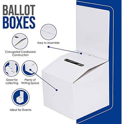 My Charity Boxes Raffle Ticket Donation Collection Ballot Box Reusable Sturdy thick Cardboard with Slot comment Suggestion Box With Removable Header 6H x 6W x 6D, Display area 6H x 6W(Black10 pack)