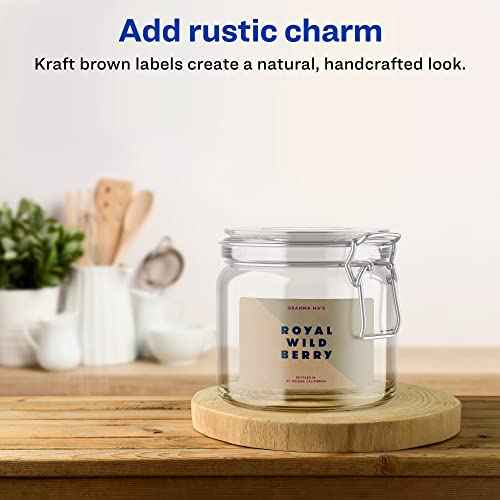 Avery Kraft Brown Rectangle Labels, Sure Feed Technology, 2" x 3", 400 Kraft Brown Labels, Print-to-The-Edge, Laser/Inkjet Printable