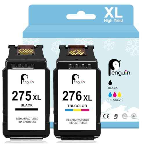 Penguin 275 276 XL Ink Cartridges for Canon Printers 275 276 Black and Color Ink Cartridges for Pixma TS3522 TS3500 TS3520 TS3722 TR4720 TR4700 TR4722 TR4725 Printer Cannon 275 and 276