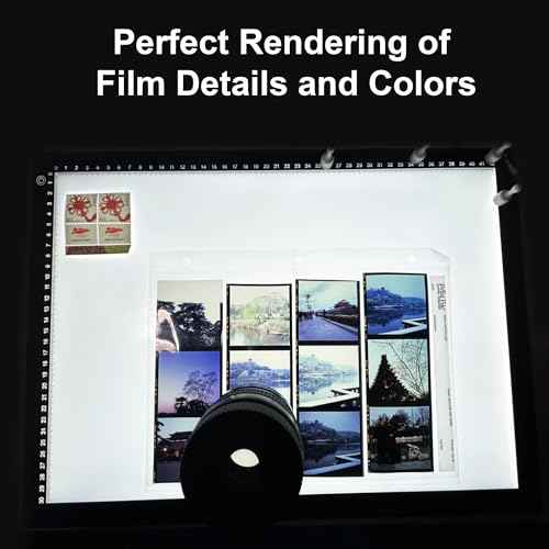 YCCLDIPL A3 Slide Viewer |Film Negatives & Old Slides Scanning Light Box | Light Pad Backlight | Negative Viewer | Hands-Free Ultra-Thin Ultimate Brightness (Includes USB Adapter) - Black