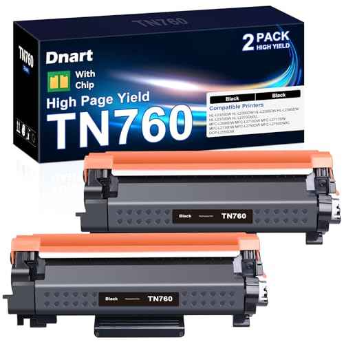 Compatible TN760 Toner Cartridges Replacement for Brother TN760 TN 760 TN730 TN 730 High-Yield Work with MFC-L2710DW MFC-L2750DW HL-L2350DW HL-L2370DW HL-L2395DW DCP-L2550DW (Black, 2 Pack)