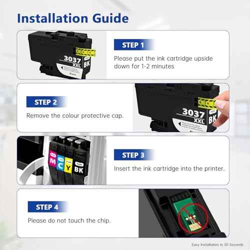 4-Pack LC3037XXL LC3037 XXL LC3039 High Yield Ink Cartridges Replacement for Brother MFC-J6545DW J5845DW J6945DW Compatible with LC3037XXL LC3037 XXL LC3039 (Black Cyan Magenta Yellow)