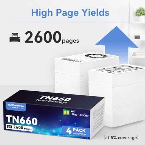 myCartridge SUPRINT TN660 Compatible Toner Cartridge Replacement for Brother TN660 TN-660 TN630 TN-630 Black Toner for HL-L2300D HL-L2305W MFC-L2700DW MFC-L2707DW DCP-L2500D Printer (4 Pack)