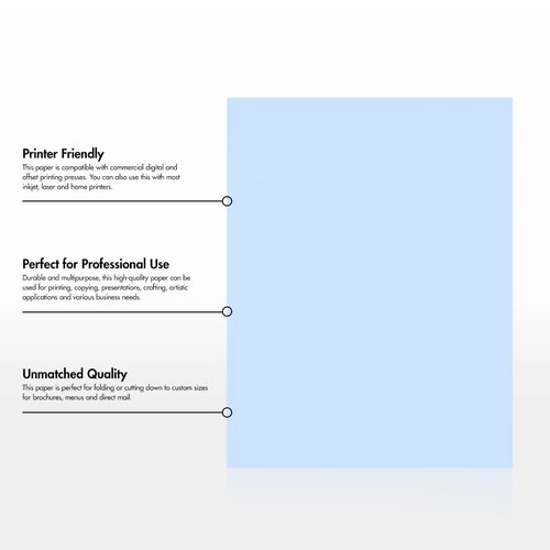 LUXPaper 8.5" x 11" Paper | Letter Size | Baby Blue | 80lb. Text | 250 Qty