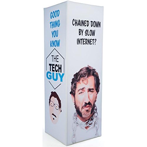 Displays2go Pop Up Exhibit Tower, Tube Construction with Matching Labels Aluminum, Clear, Silver (TDSH3DSQ08)