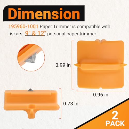 Paper Cutter Blades for Fiskars 9” & 12” Personal Trimmers - Replacement Pack