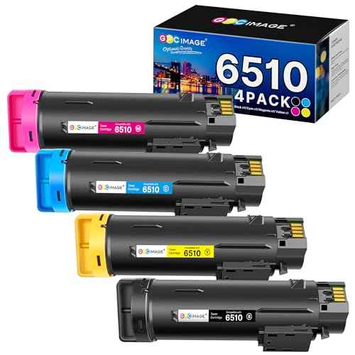 GPC Image Phaser 6510 Toner Workcentre 6515 Toner Replacement for Workcentre 6510 Toner for Xerox Phaser 6510 Toner for Xerox 6515 Toner with Chip (4 Pack, Black Cyan Magenta Yellow)