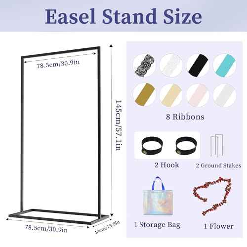 Wedding Sign Stand, Metal Welcome to Our Wedding Sign Stand,Adjustable Wedding Sign Holder with Leather ,Hanging Straps for Hanging,Heavy Duty Easel Stand for Sign Poster Seating Chart