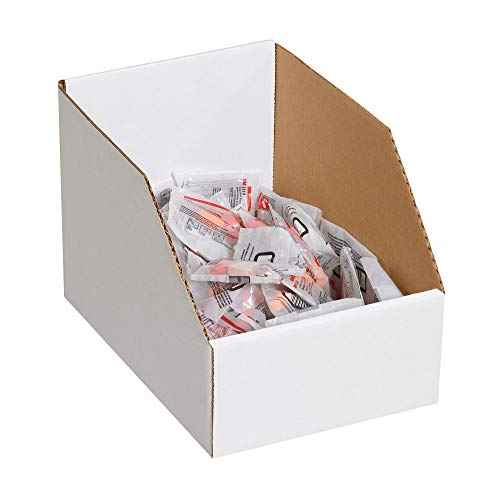 BOX USA BBINJ8128 Jumbo Open Top Bin Boxes, 8" x 12" x 8", Oyster White (Pack of 25)