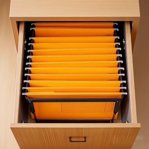 Hanging File Folder Frame for Desk Drawer - Black, 11-3/4" Letter Folders