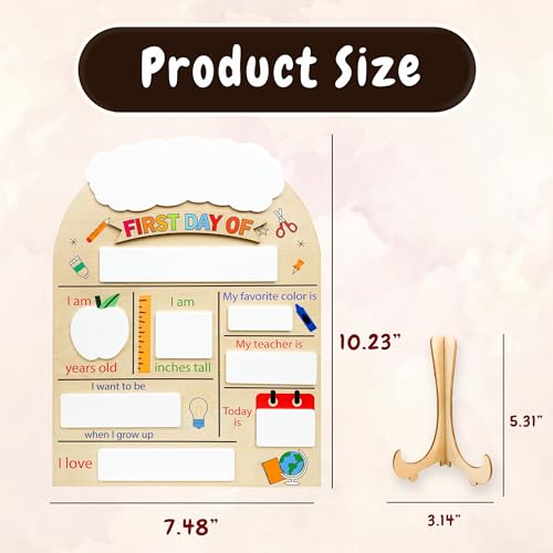 First & Last Day of School Sign for Kids | Reusable Back to School Board with Writable Name Plate & Interchangeable Labels