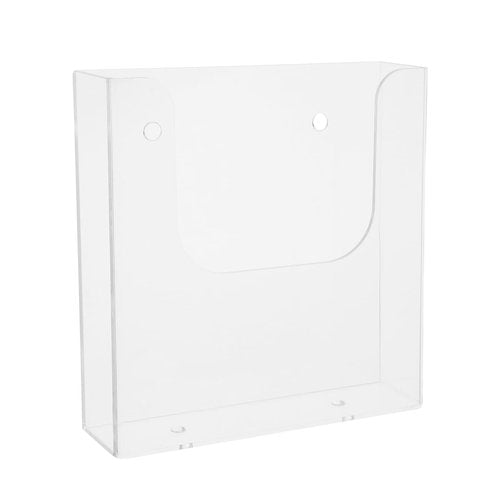 FUNOMOCYA Wall Mounted Document Organizer - Transparent Plastic File Holder for Office and Home Easy Install Hanging File Rack for Brochures Flyers and Papers