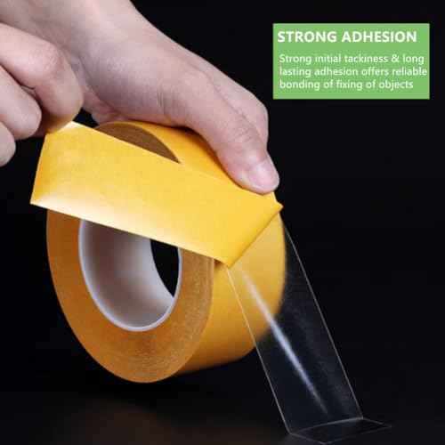 Double Sided Tape Transparent Heavy Duty 2 Inch x 82 Feet Super Thin Double Sided Tape for LCD Screen Repair, LED, Arts & Crafts, Photos, Scrapbook, Woodworking,Carpet, Residue Free, Heat Resistant