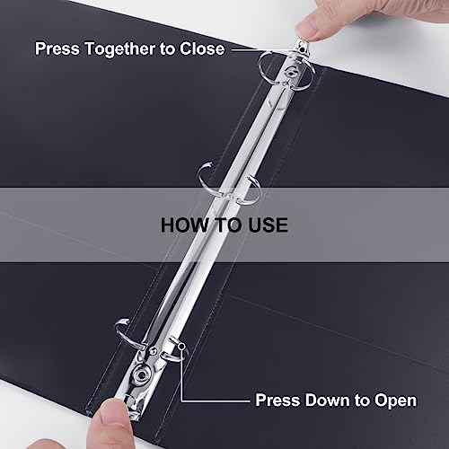 3 Ring Binder 1-1/2 Inch, ViVin Sturdy 1.5"-Round Ring Binder with 2 Interior Pockets, Clear View Cover, PVC-Free, Fits 300 Sheets of 8.5'' x 11'' Paper, Office Home School (6 Pack, Black)